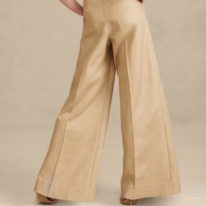 LOFT Wide Leg Side Zip Poplin Pants